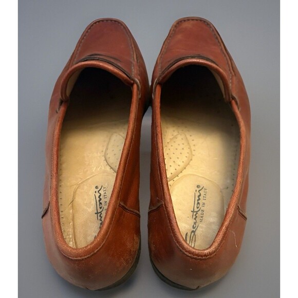 Santoni Men’s Brown Leather Penny Loafers US Size 9D Dress Shoes Made In Italy main image 9